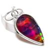 Natural Dichroic Glass Gemstone 925 Sterling Silver Jewelry Pendant 1.97" A1r89