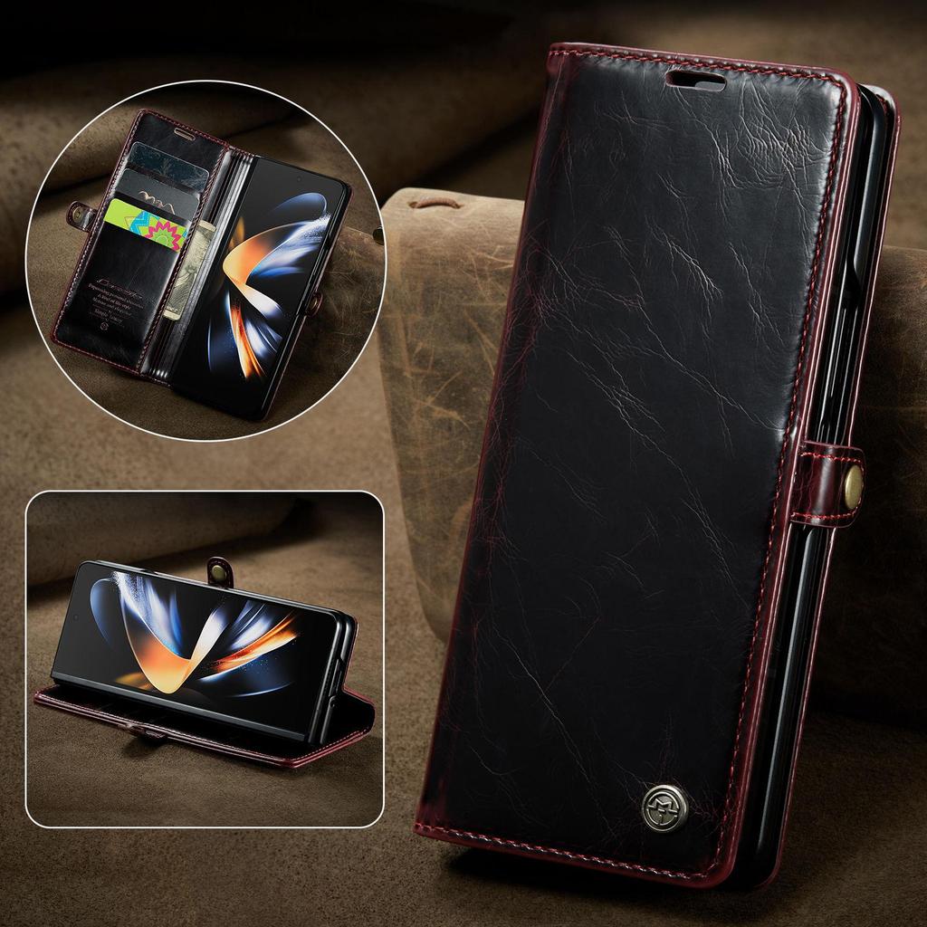 Кожаный чехол-кошелек в стиле ретро для Samsung Galaxy Z Fold 4 3 5 GZ Flip 3 4 5, роскошный магнитный держатель для карт, универсальный защитный чехол-бумажник для телефона