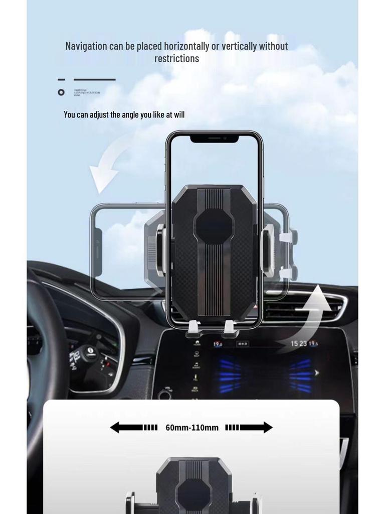 Universal Shockproof Car Phone Holder with Rotating Suction Cup for Dashboard and Windshield