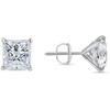 Jewels Prim 2.50 Ct Princess Cut Earrings Studs Real 14K White Gold Screw Back Martini