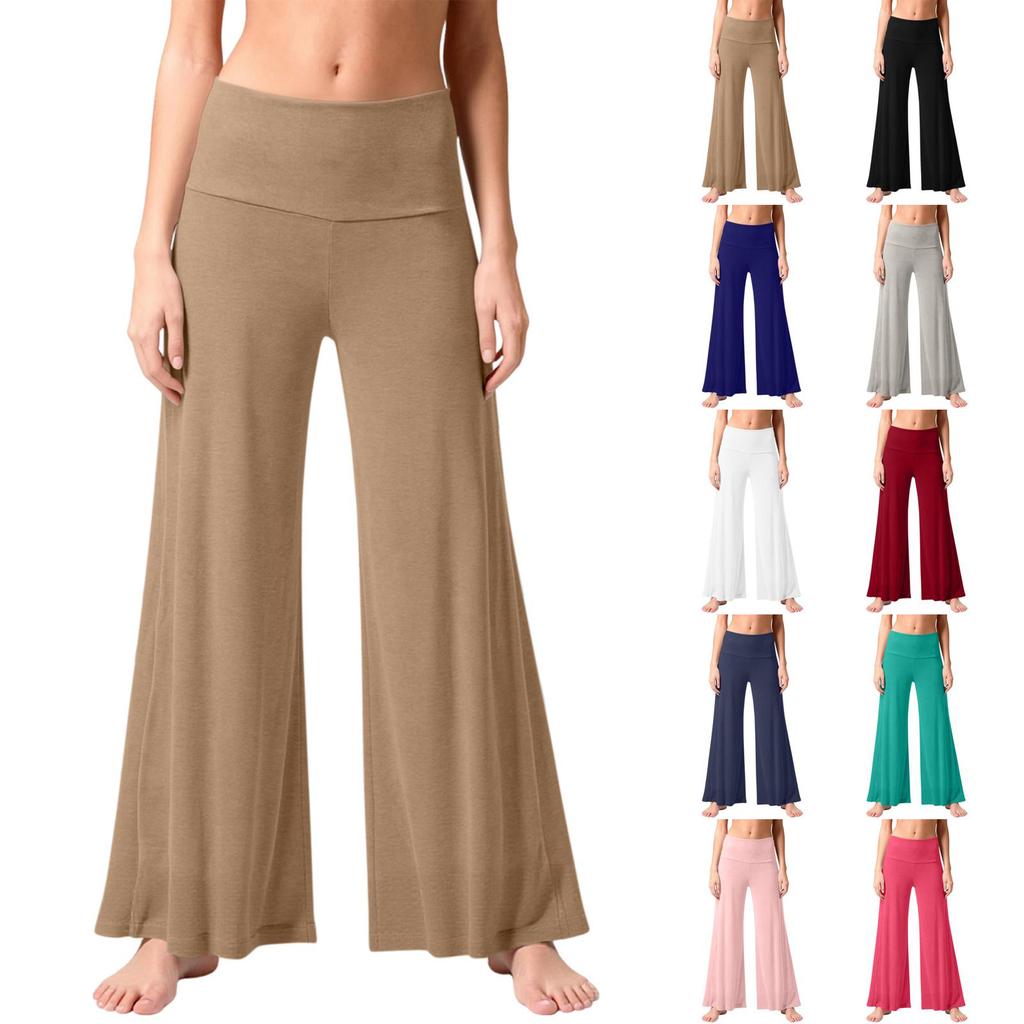 Women’s Wide Leg Yoga Pants High Waist Stretchy Flare Lounge Pants Soft Comfy Relaxed Fit for Daily Wear and Exercise