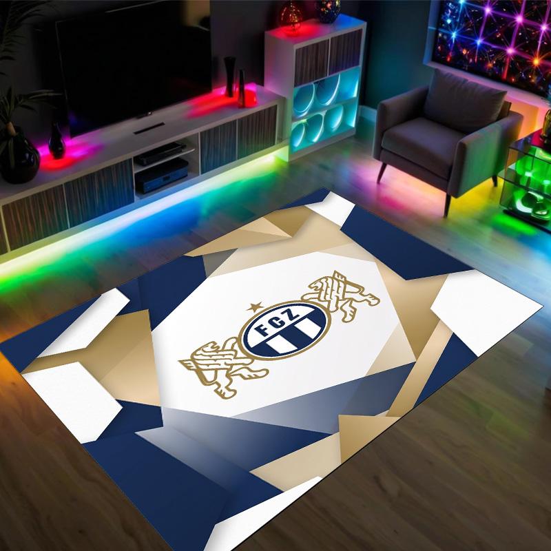 FC Zürich Design Crystal Velvet Carpet Cozy Non?Slip Printed Rug For Bedroom Living Room Entrance