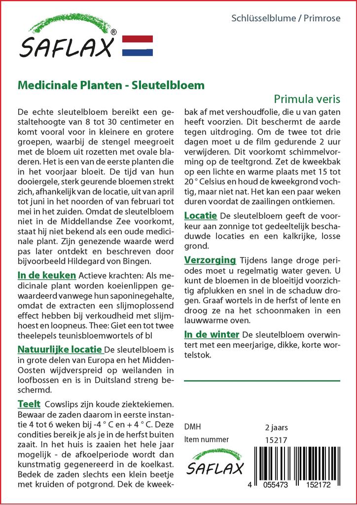 SAFLAX Garden in the Bag - Примула - 100 семян - С субстратом в подходящем пакете-стойке - Primula veris