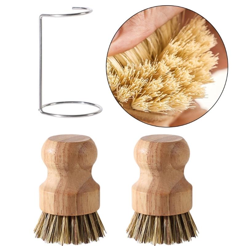 User Friendly Wood Cleaning Brushes Dish Scrubber for Dishes and Vegetables with Durability Coconut Fiber Bristles