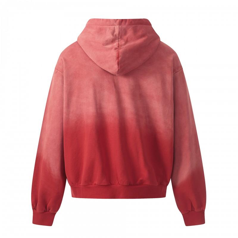 Unisex Oversized Hooded Zip-Up Sweatshirt With Embroidered Patch Design Washed Cotton Streetwear Jacket