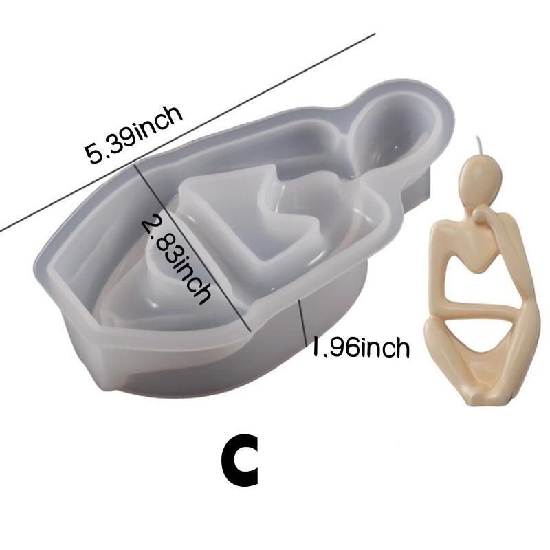 3 стиля абстрактные силиконовые формы в форме мыслителя для изготовления бетонных изделий из смолы своими руками