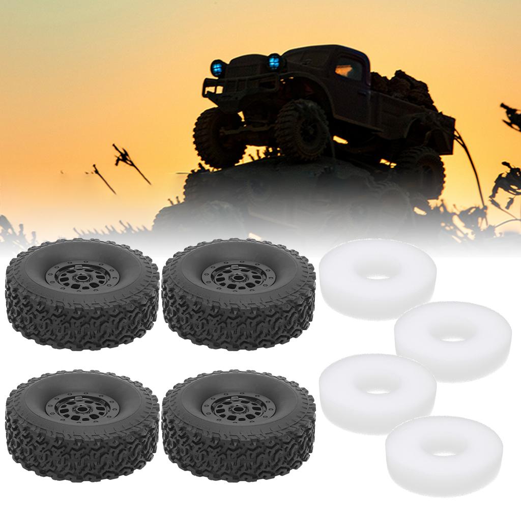 Набор пластиковых резиновых шин с колесными дисками и губками, аксессуар для радиоуправляемой машины, подходит для WPL C14 C14K C24
