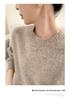 Women's Heather Yarn 100% Wool Round Neck Knit Pullover - Seven-Stitch, Long Sleeve, Lazy Style Base Layer
