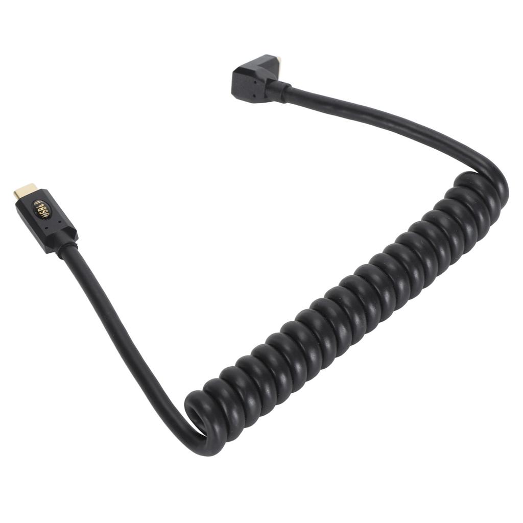 Retractable Coiled USB Type C to C Cable 3.3ft 40Gbps Supports 8K UHD Fast Charging USB 4.0 Data Syncing Wire for Laptop