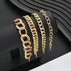 iF ME Набор из 4 модных преувеличенных металлических браслетов-цепочек, ювелирные изделия для женщин, трендовый блестящий повседневный аксессуар для вечеринок, декоративная идея для подарка