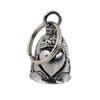 Guardian Bell USA AMGB-185 Claddagh Amulet Biker Key Chain Traffic Safety Amulet Bell, Pewter