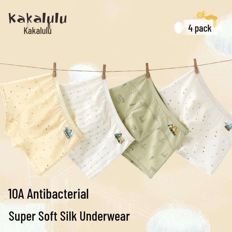 Шелковые антибактериальные боксеры из чистого хлопка для мальчиков