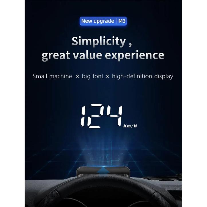 M3 OBD2HUD Head Up Display obd2 Car Speed On-Board Computer Fuel Mileage With Alarm Car Electronics Accessories Glass Projector