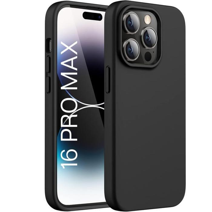 Черный чехол из ТПУ для iPhone 16 PRO MAX - Гель-силикон Мягкая защита Ультратонкий Phonillico®