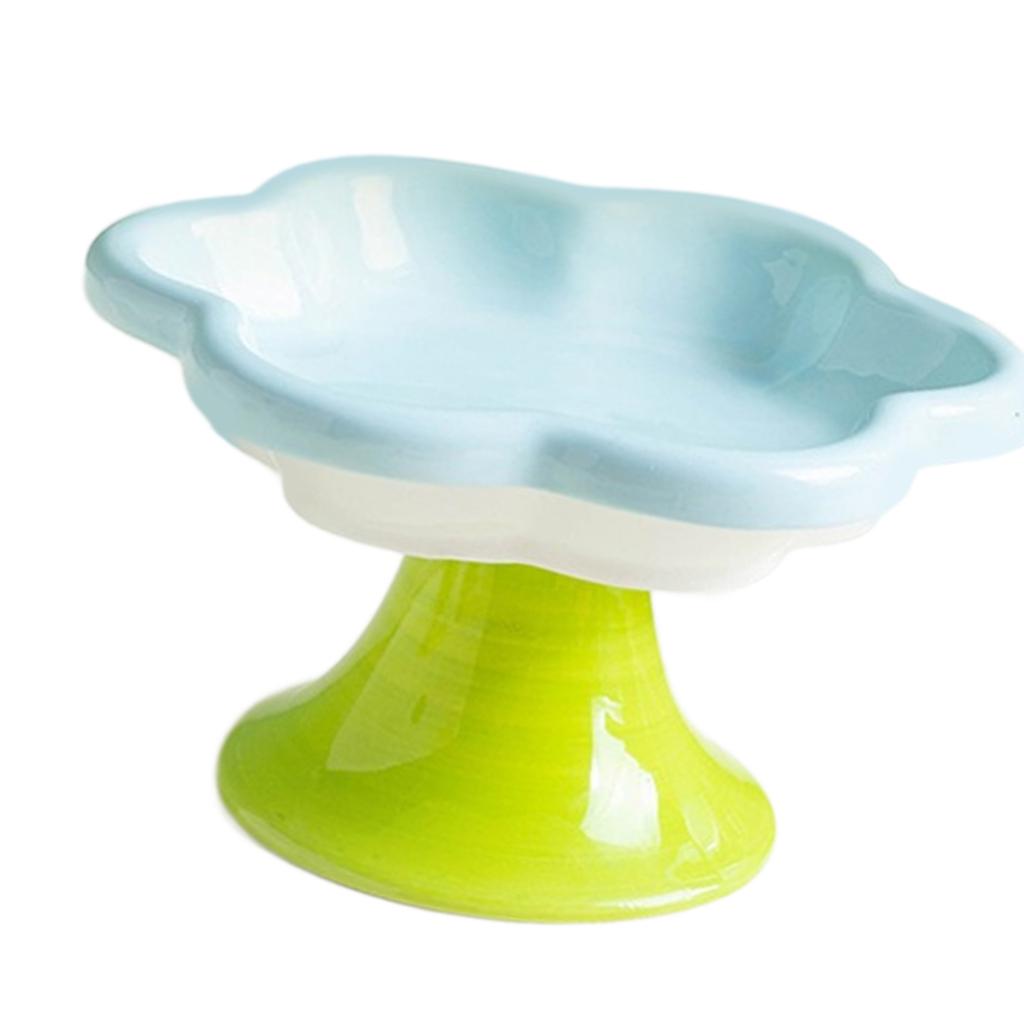 Керамическая миска для кошек на высокой ножке с дизайном в форме цветка для удобного приема пищи и предотвращения проливания, миска для кормления кошек