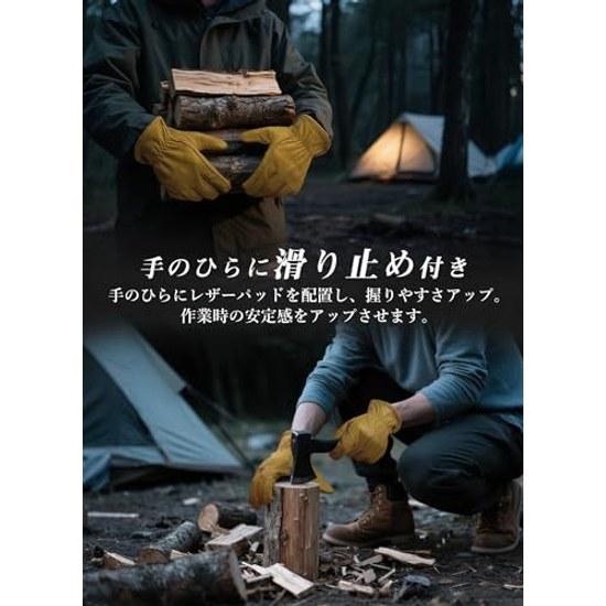 APEGG genuine leather outdoor gloves cowhide camp fire pit work windproof durable kids XS XL men women family camping