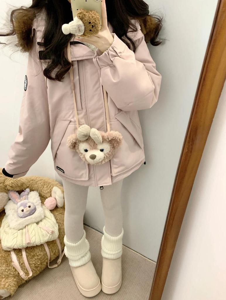 Women's 2025 Winter Windbreaker Down Jacket: Thickened, Loose-Fit Outdoor Parka for Petite Sizes