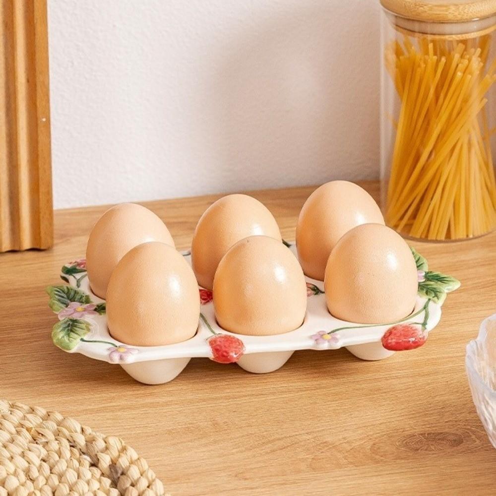 6 Slot Kitchen Seasoning Dish Stackable Egg Storage Tray Egg Storage Box  Refrigerator