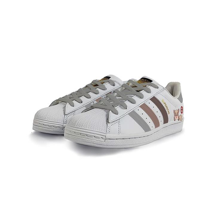 adidas Оригинальные SUPERSTAR Скорлупа на носке Низкие противоскользящие кеды для скейтборда Унисекс Белые EG4958(Команда183-)