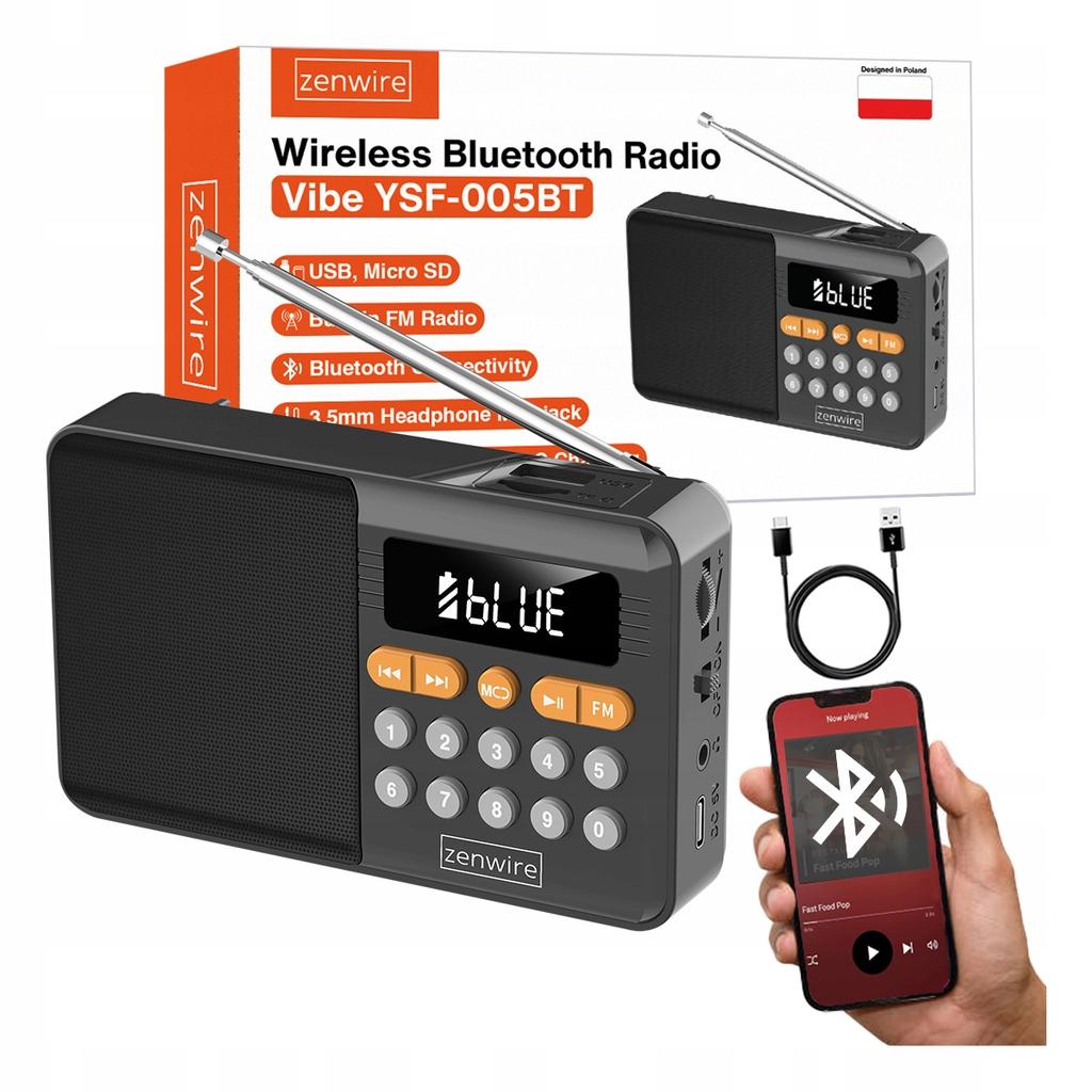 Mini Radio Fm Bluetooth Przenośne Na Baterie Kuchenne Głośnik Bezprzewodowy