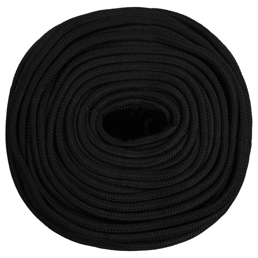 Vidaxl Linka Robocza, Czarna, 8 Mm, 100 M, Poliester