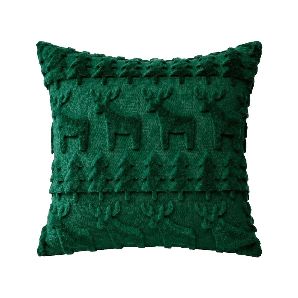 Reindeer Christmas Pillow Covers Plush Xmas Pillowslip Throw Cushion Case Festive Holiday