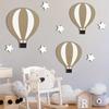 9Pcs/Set Hot Air Balloon Wall Decoration Farmhouse Rustic Wooden Balloon Star Wall Art Self-adhesive Home Office Living Room Wall Hanging Ornament