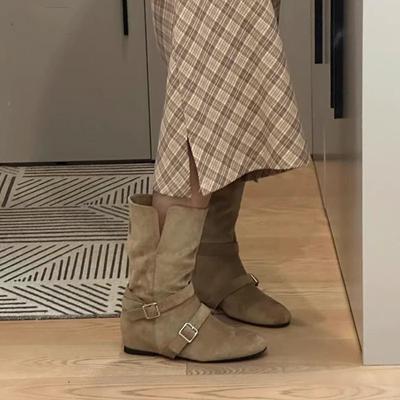 Короткие ботинки на скрытой платформе Lin Li, корейская версия, многовариантная пряжка-ремень, женские ботинки, летние тонкие ботильоны из маленького вельвета