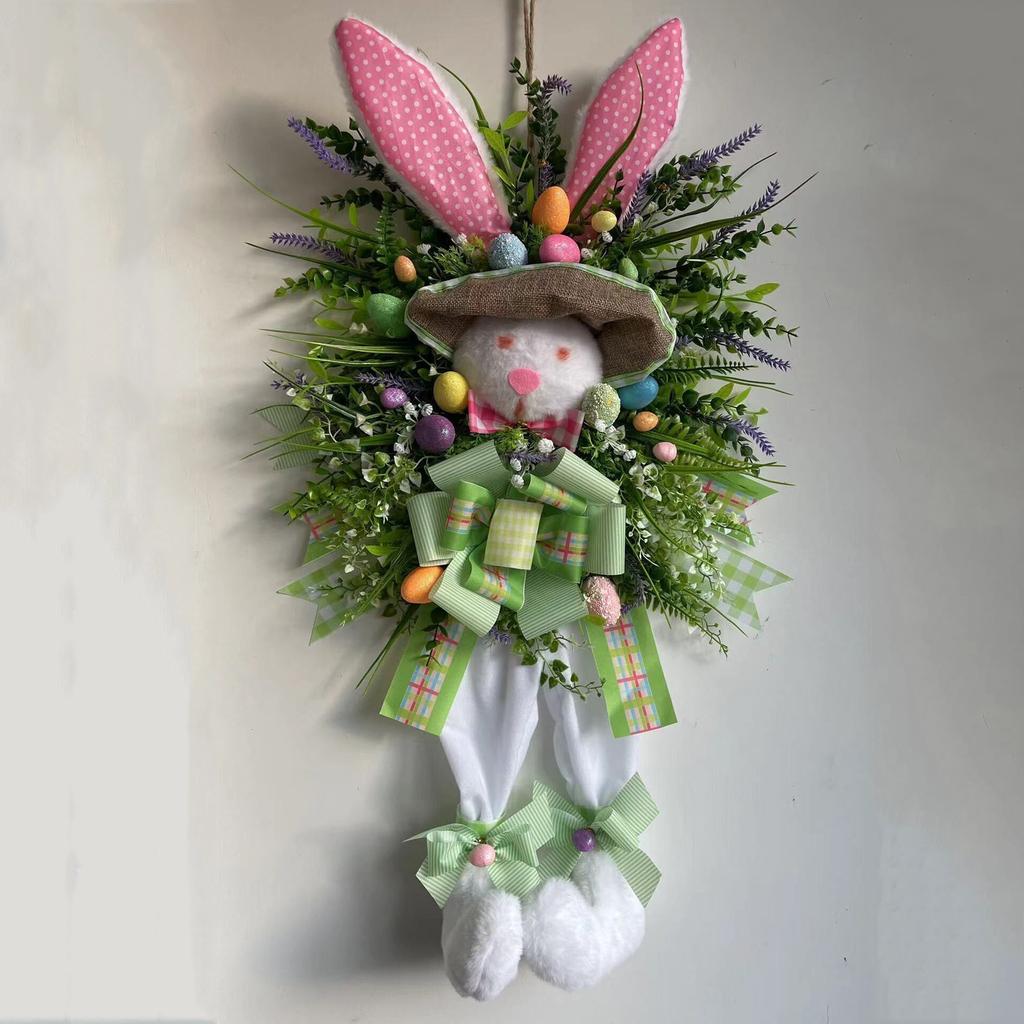 Easter Wreath For Front Door Easter Bunny Wreath Ornament Pendant Door Ornament