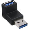 Adaptateur USB 3.0 - InLine® - Coudé 90° - Mâle Et Femelle - Connectivité Facile - Couleur Noire