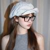 New Breathable Striped Berets Short Brim Adjustable Octagonal Hat Newsboy Cap Japanese Style