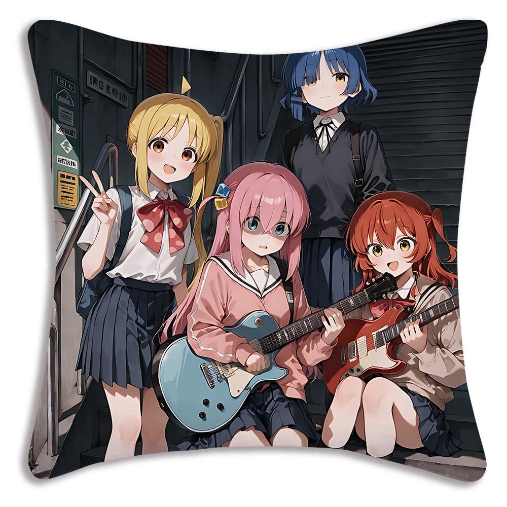 Аниме B-Bocchi the Rocks Наволочки Мультяшная Декоративная Подушка для Дивана Домашняя Двусторонняя Печать Короткий Плюш Милая Наволочка