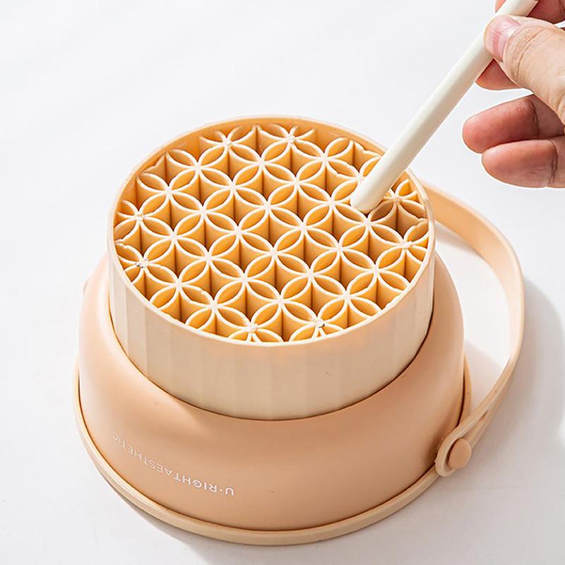 Чаша для чистки кистей для макияжа Beauty Egg Набор для чистки инструментов Кисть Пуховка для пудры Сухая чистка Силиконовая полка для сушки
