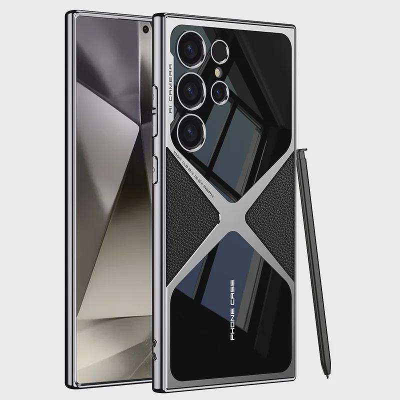 Leather Electroplated Protective Case for Samsung S24Ultra / S23U