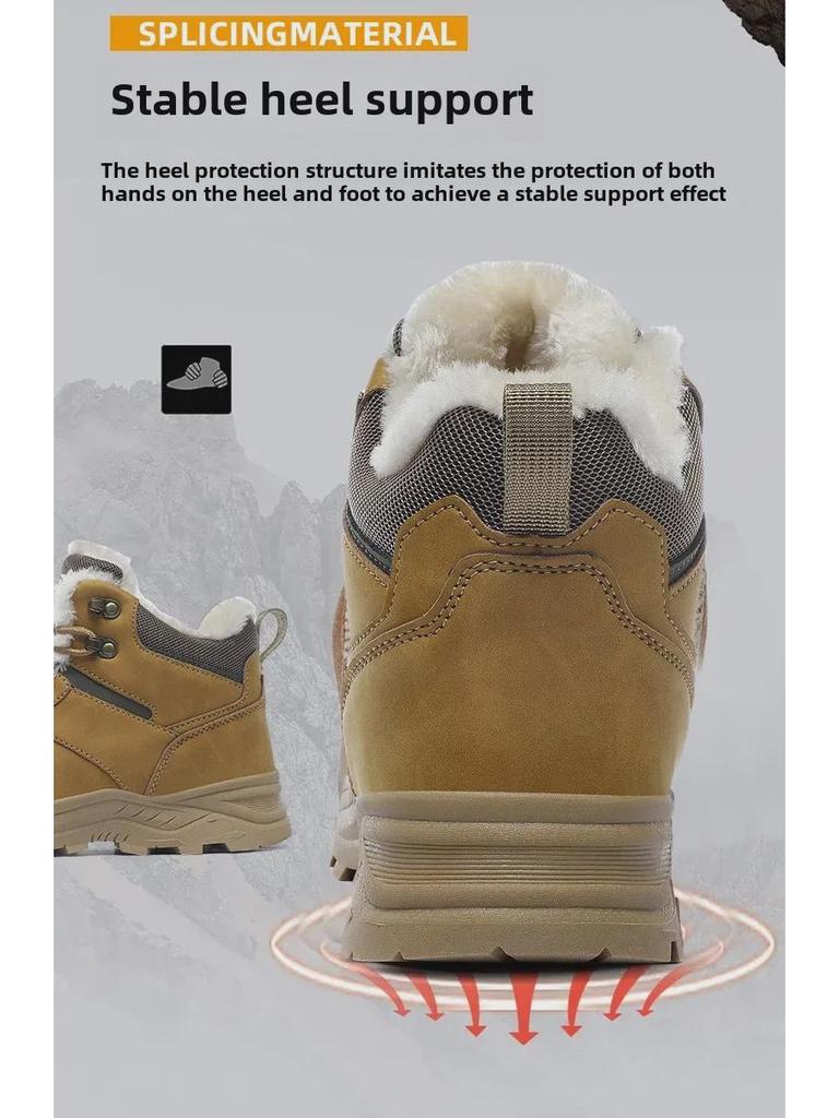 Мужские зимние спортивные ботинки для активного отдыха - теплые, с бархатом, большого размера, для снегоходов и походов