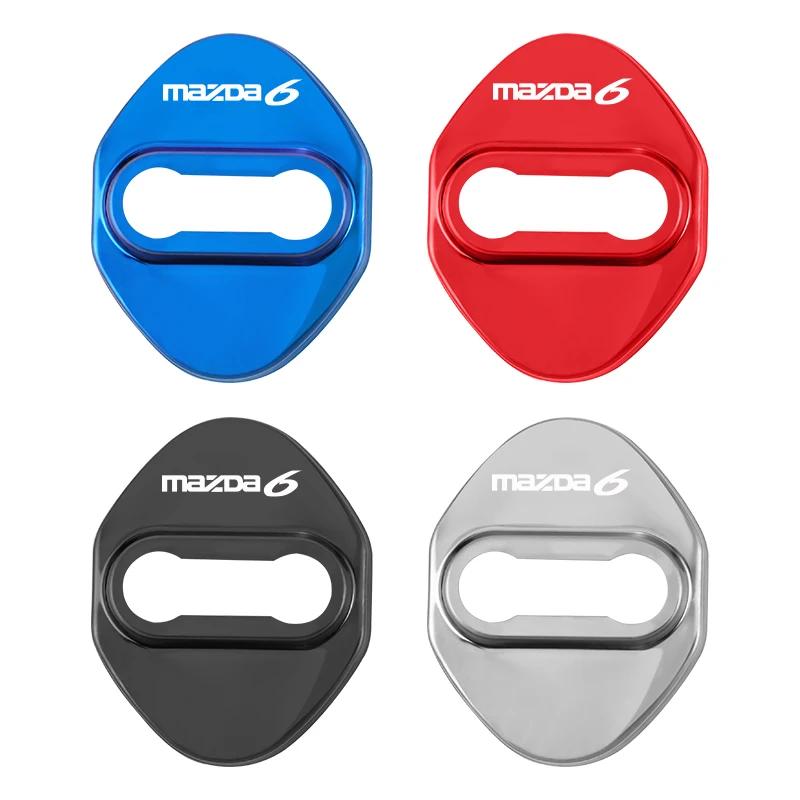 4PCS Metal Car Door Lock Cover Anti-rust Protector for Mazda 3 6 CX5 CX30 CX50 Axela Atenza CX9 CX8 Car Accessories