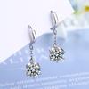 New  Sterling  Earrings Inlaid Zircon Crystal Ear Buckles For Girls Glamour Jewelry Gifts