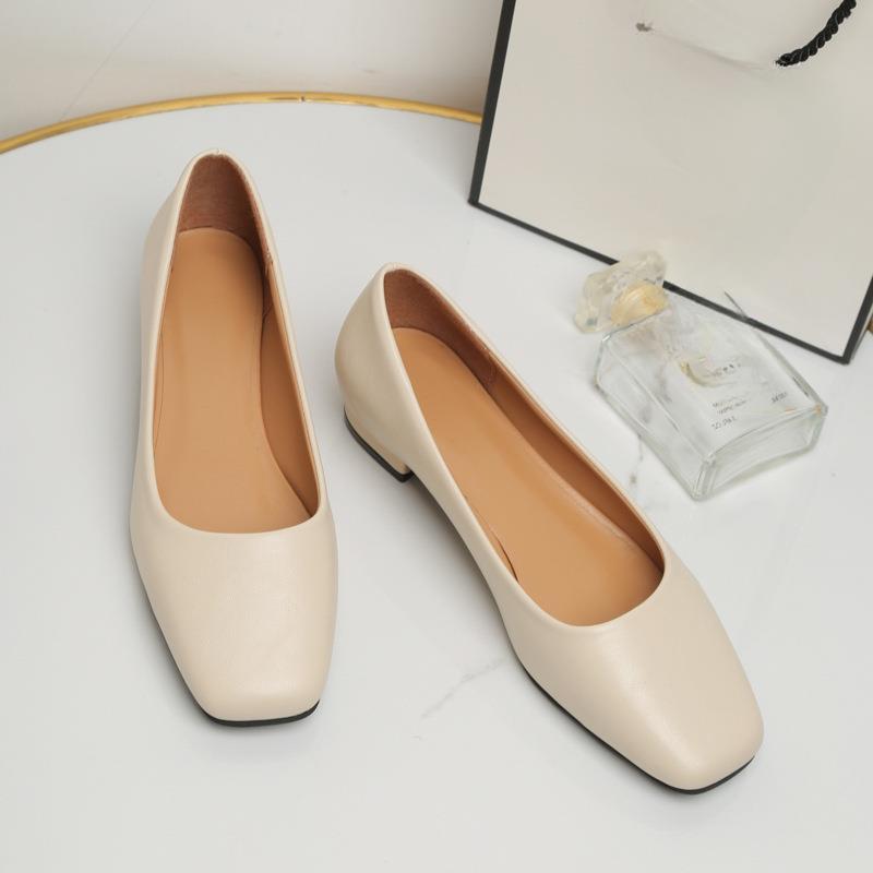 2024 Spring Women Flat Shoes Casual Low Heels Shoes Square Toe Loafers Shoes