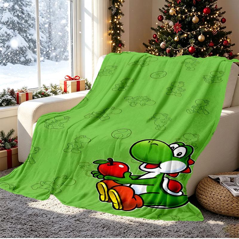 Yoshi Pattern Blanket for Home Decoration, Bed, Sofa, Car Travel, Camping, Suitable for All Seasons, Birthday Christmas Gift