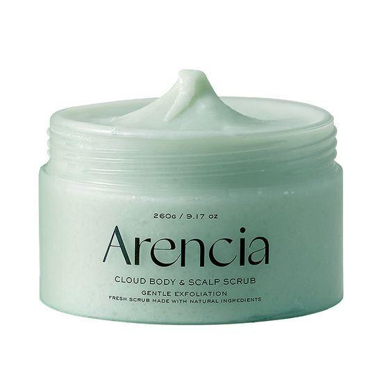 arencia Fresh Cloud Скраб для тела и кожи головы – Взбитое отшелушивающее очищающее средство для шелковисто-гладкой кожи (260г, Выберите 1 аромат)