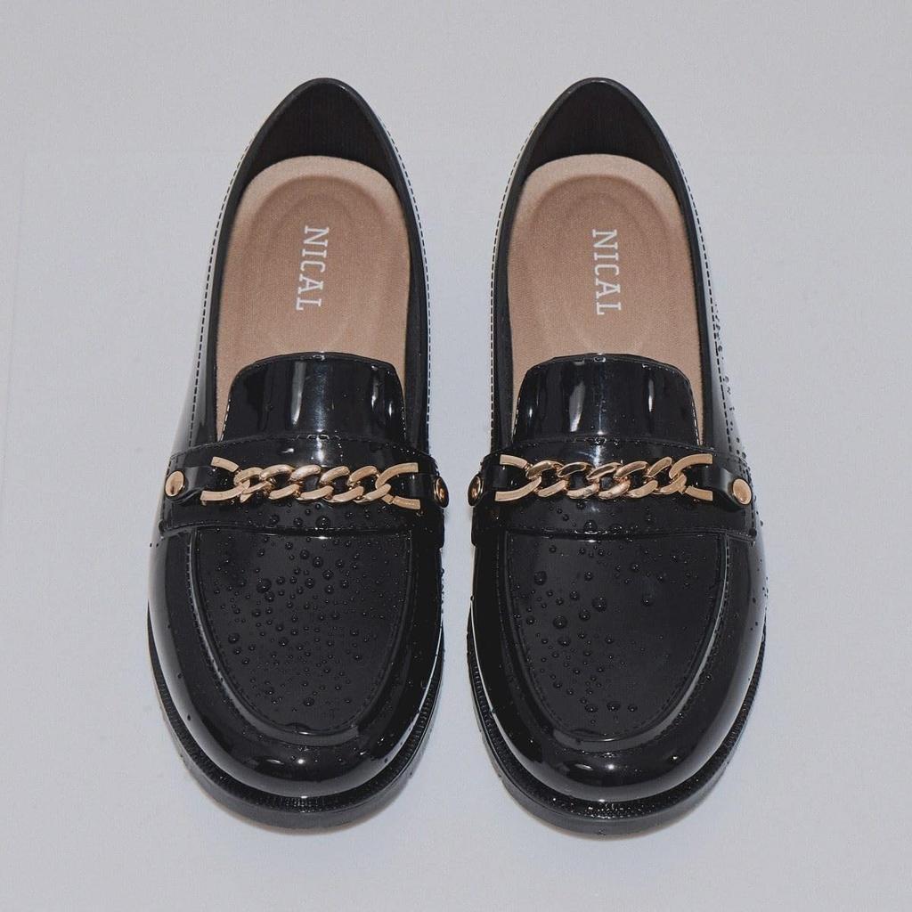 Химико (Химико) Дождевая обувь, Водонепроницаемая, Дождевая обувь, Лоферы NICAL 554001, Черный, Размер 245