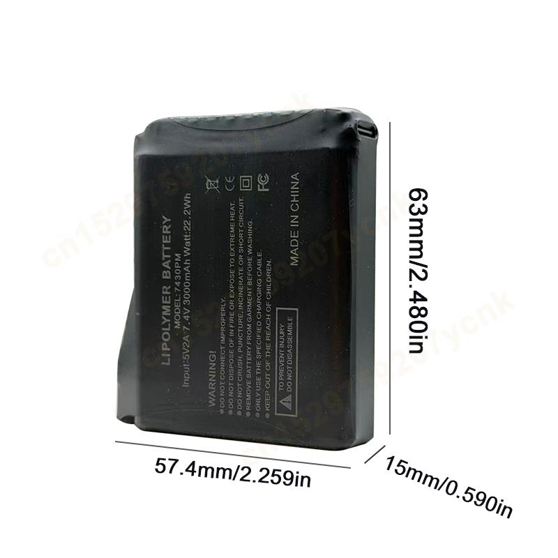7.4V 3000mah Heated Gloves Battery Lithium Batteries for Heating Vest, Socks, shoes,Winter Antifreeze Heating Batteria 755060-2S