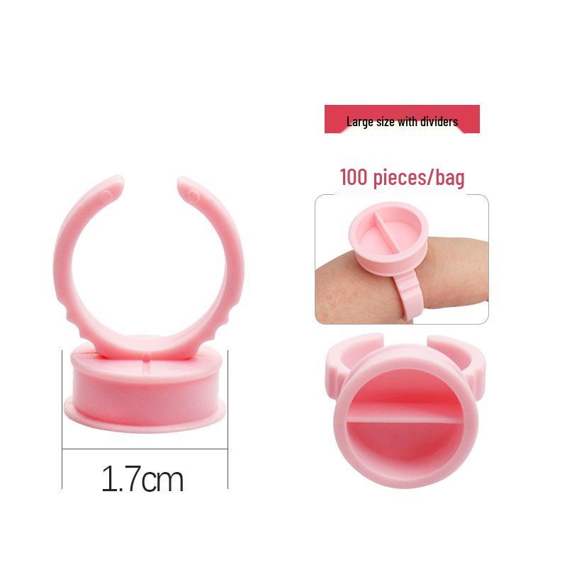Набор из 100 розовых чашечек для пигмента для микроблейдинга и подставок для клея для наращивания ресниц