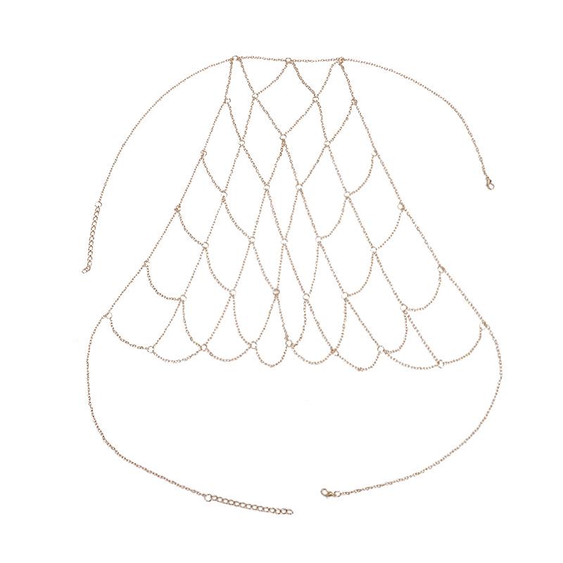 Шикарная летняя геометрическая сетчатая цепочка для тела: Европейская и американская пляжная мода