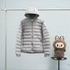 Womens 90% White Goose Down Hooded Puffer Jacket Lightweight Short Loose Fit Winter 2026