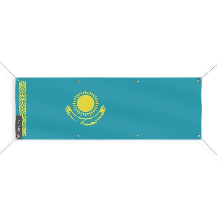 Bannière Drapeau Du Kazakhstan 8 Oeillets 150x450 Cm