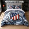 Atletico Madrid Design Bed Bedding Set 1 Duvet Cover + 2 Pillowcases Soft Breathable Household Bed Linens