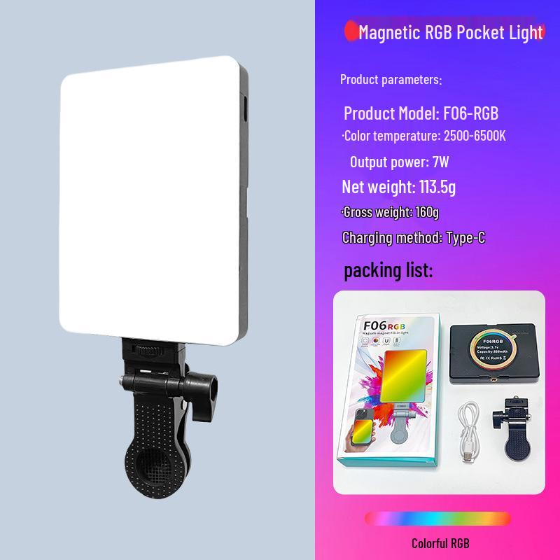 Мини RGB LED Карманный Свет для Мобильной Фотосъемки и Прямых Трансляций
