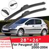 Car Wiper Blade Blades For Peugeot 307 2000-2004 28"+26" Windshield Windscreen Clean Rubber Silicon Cars Wipers Accessories