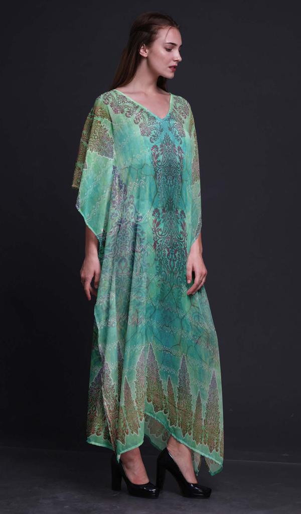 Phagun Floral & Paisley Ladies Kaftan Holiday Loungewear Maxi Dress Beach